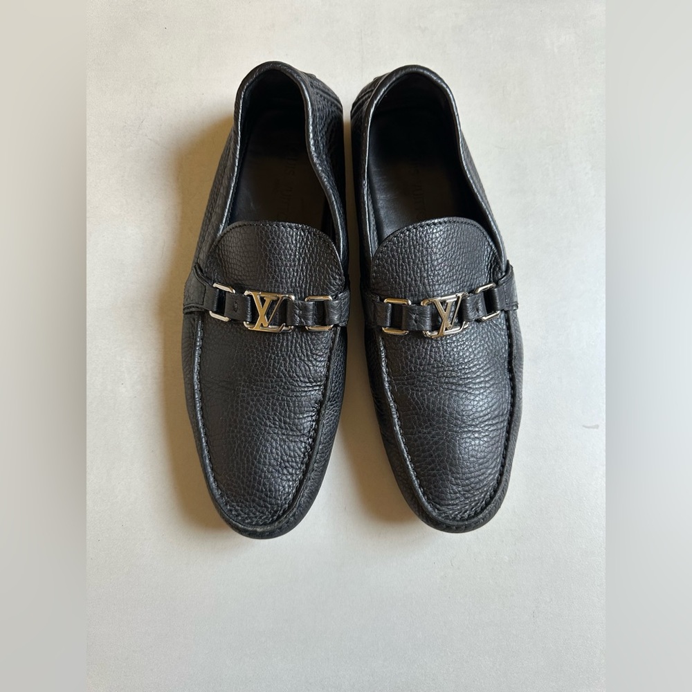 Authentic LV black Leather Loafers